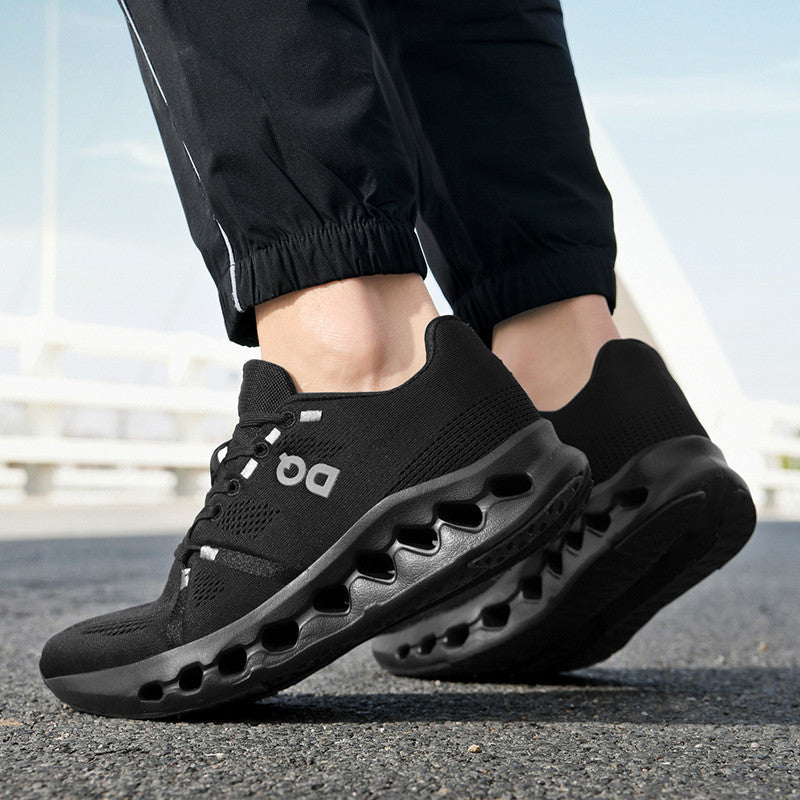 Women's Airy Roadrunning Sneakers with Perforated Hollow Chamber Sole and Breathable Knit Upper Mune Fashion