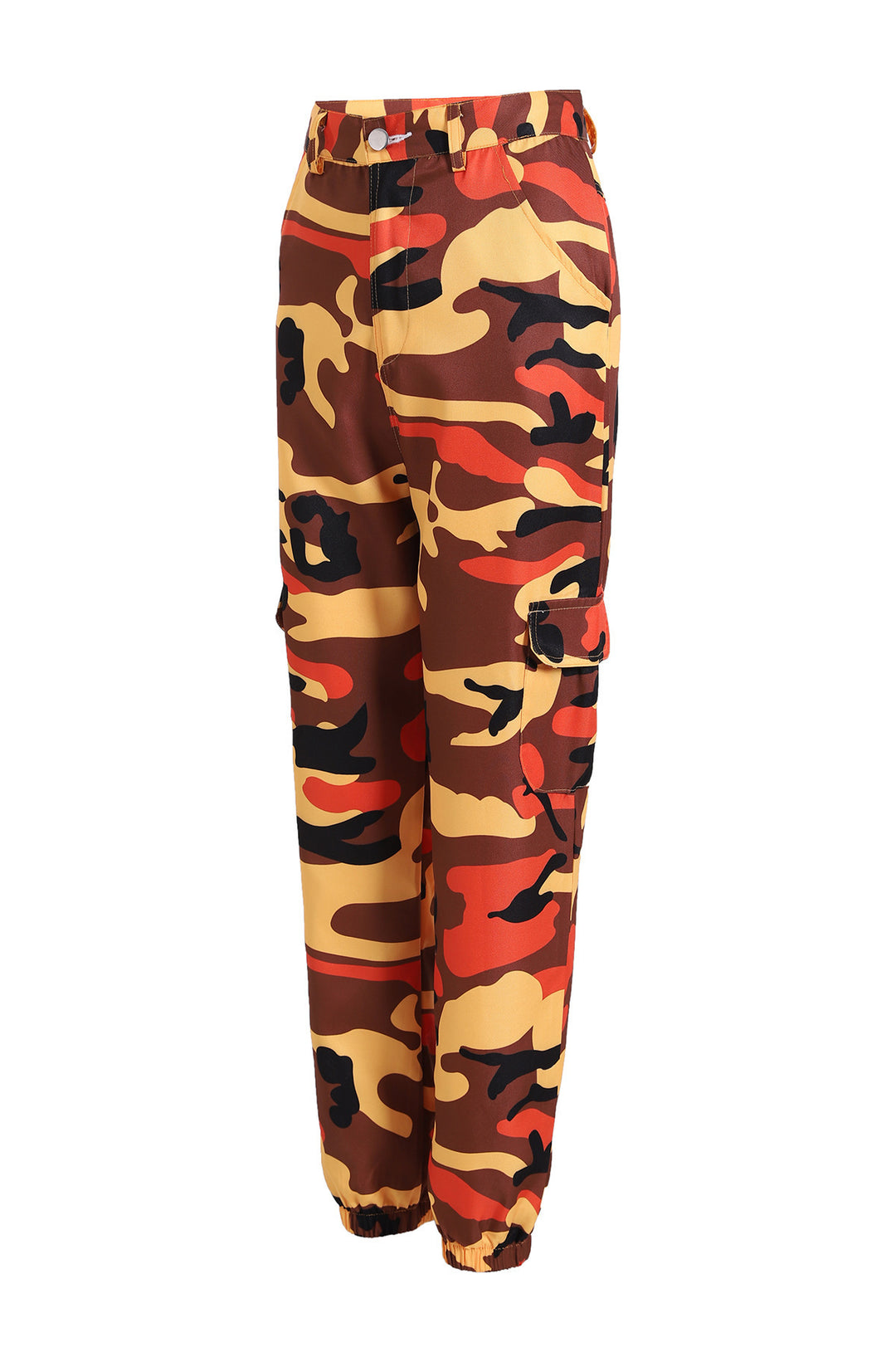 Women's cargo pants with camouflage print, elastic waistband and ankle cuffs Mune Fashion