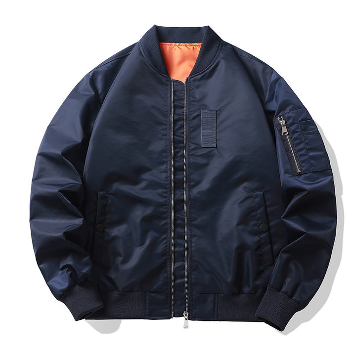 Men's Lightweight Flight Bomber Jacket with Water-Repellent Shell and Contrast Lining Mune Fashion