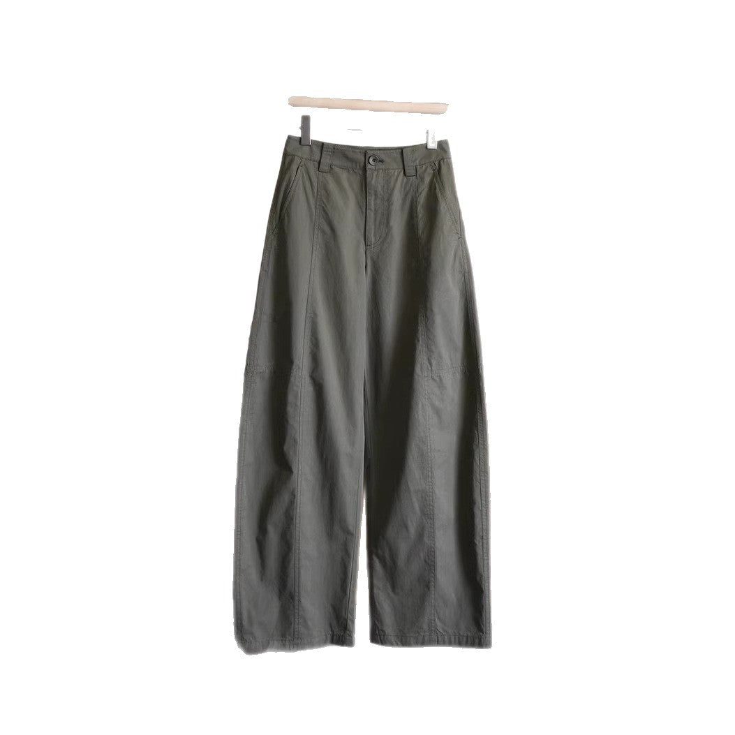 Ladies High Waisted Fabric Pants Mune Fashion