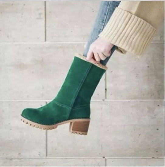 Women's ankle boots with teddy lining, block heel, and profile sole Mune Fashion