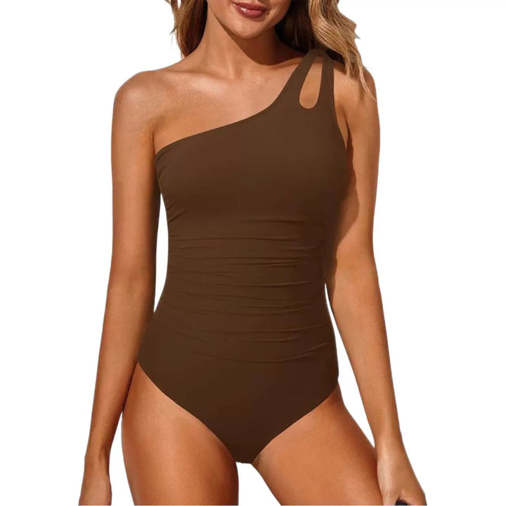 Women's One-Piece Swimsuit with Asymmetrical Cut-Out Design Mune Fashion