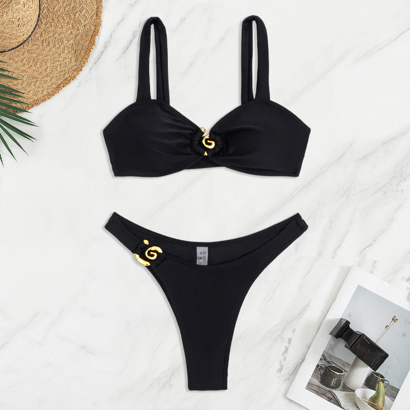 Ladies Bikini with elegant gold details Mune Fashion
