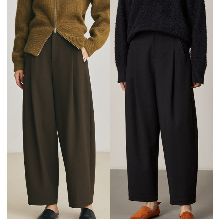 Women Wide Cut High-Waist Suit Pants Mune Fashion