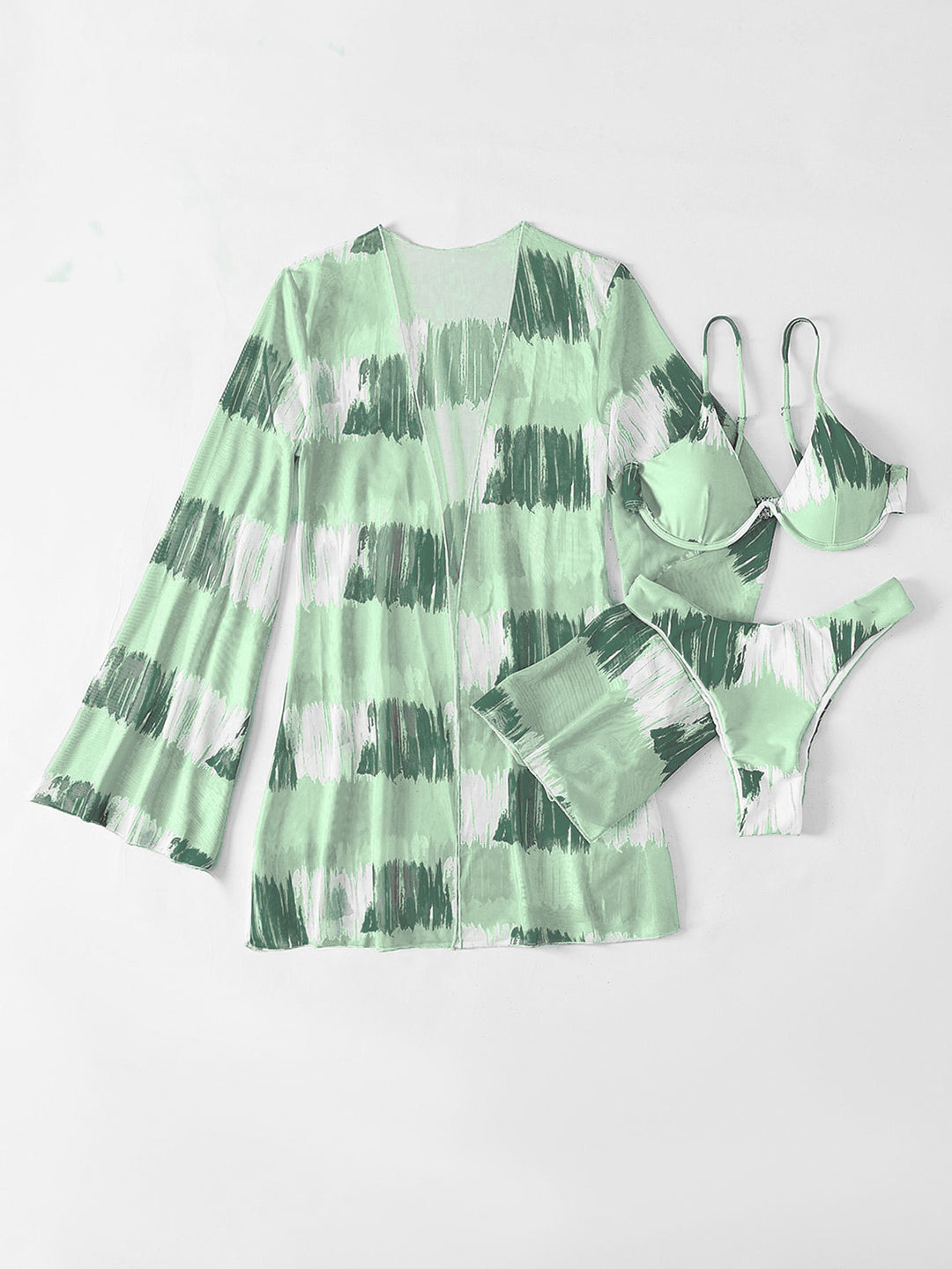 Ladies bikini set with floral wrap skirt and elegant straps Mune Fashion