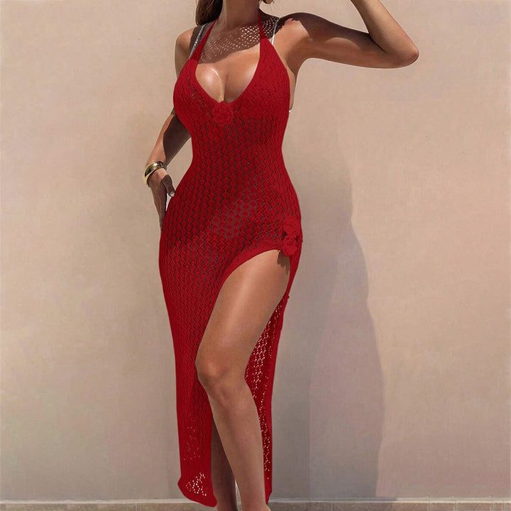 Women Crochet Stripe Beach Dress Mune Fashion
