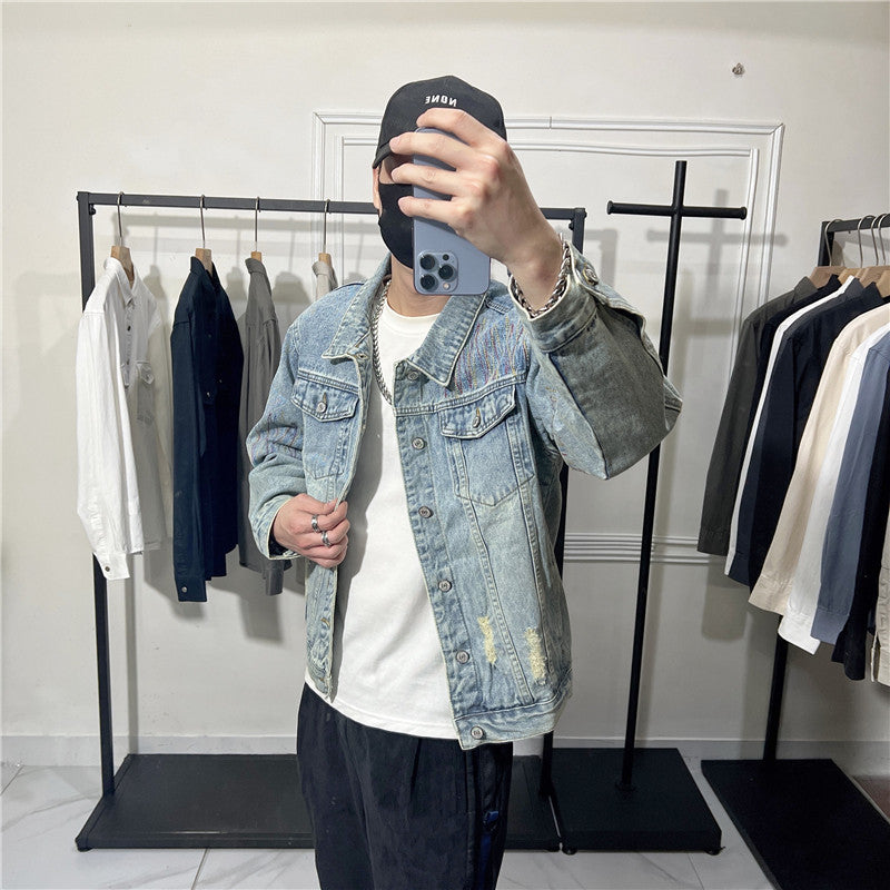 Men's Fashionable Casual Jeans Jacket Mune Fashion
