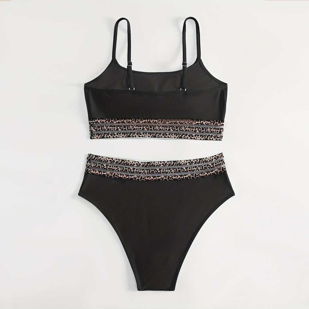 Women's High-Waisted Bikini Set with Fashionable Leopard Details Mune Fashion