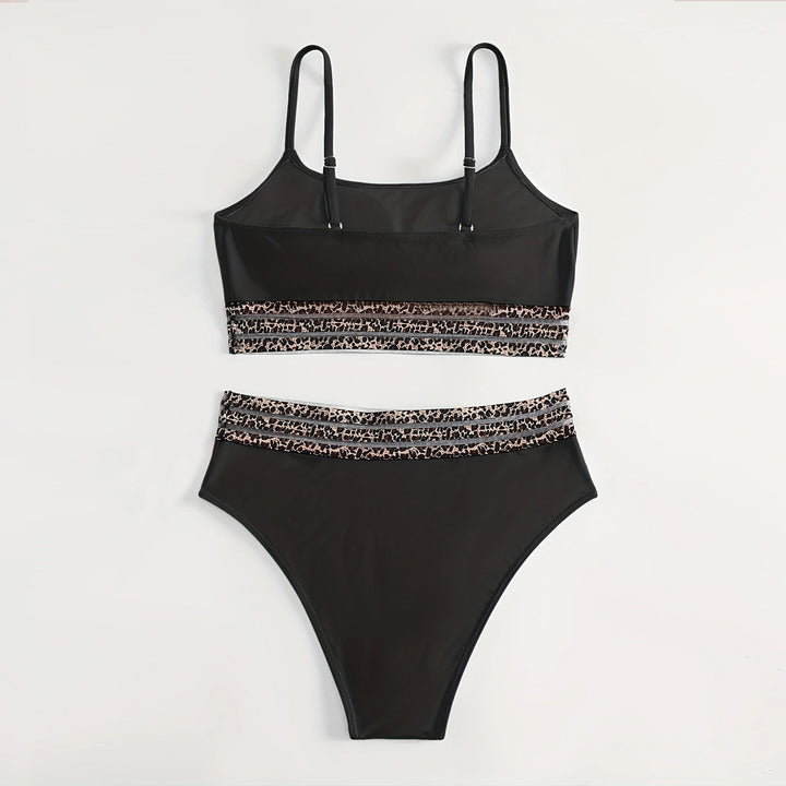 Women's High-Waisted Bikini Set with Fashionable Leopard Details Mune Fashion