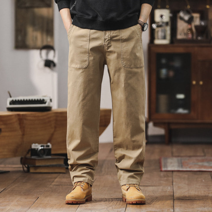 Men's loose workwear pants with patch front pockets Drune