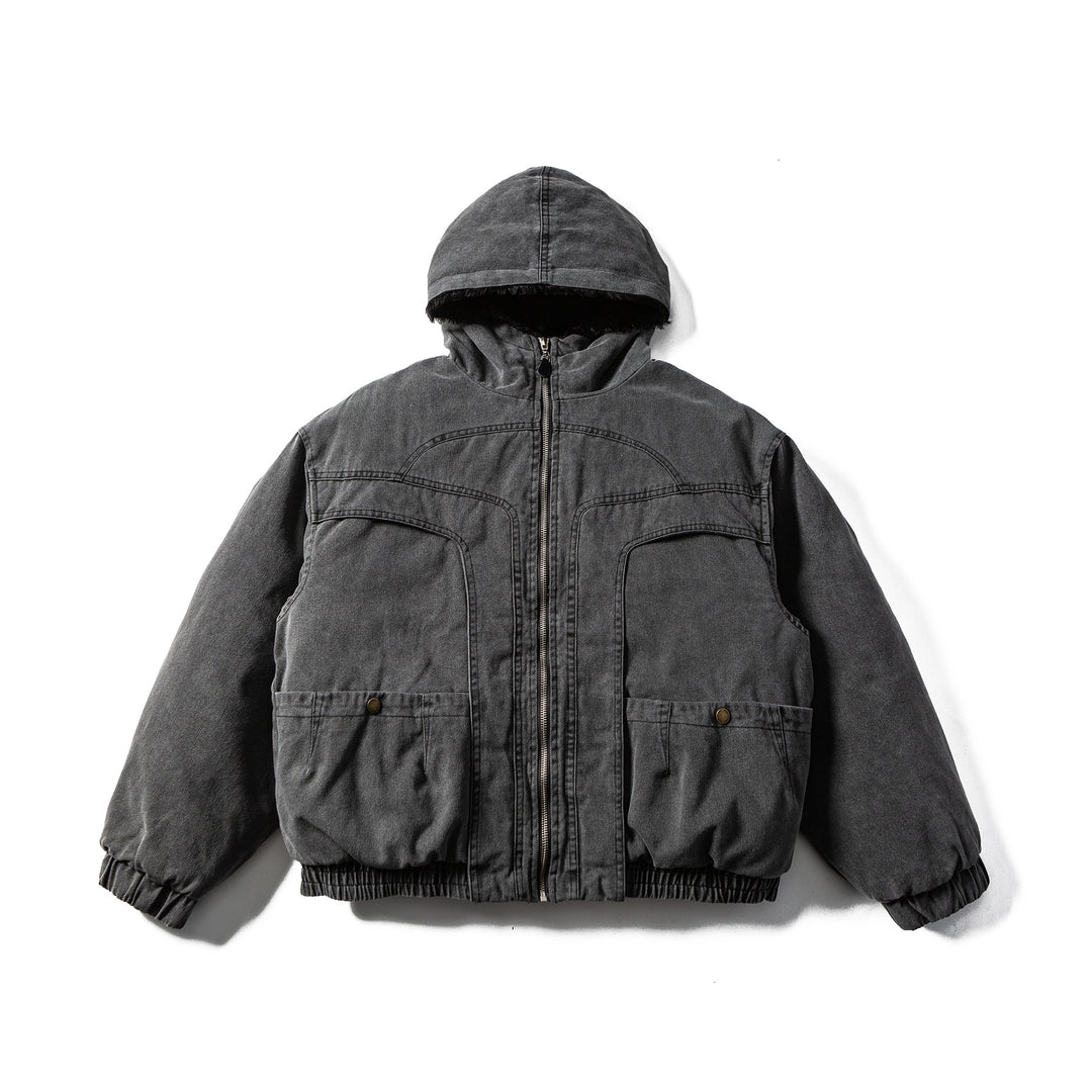 Men's Robust Hooded Field Jacket with Teddy Lining and Utility Pockets Mune Fashion
