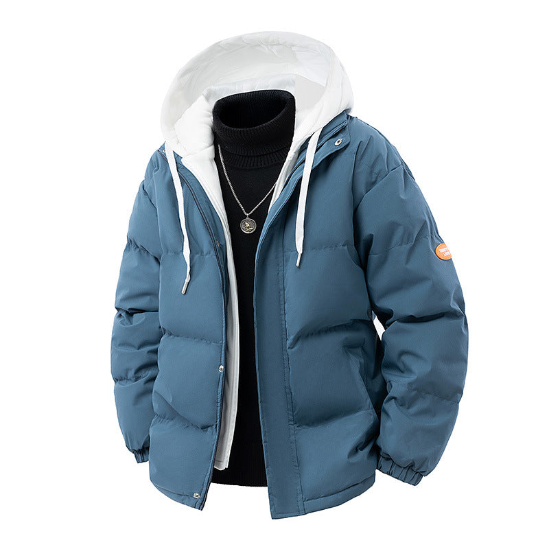 Men's Padded Winter Quilted Jacket with Integrated Hood Liner and Windproof Thermal Filling Mune Fashion