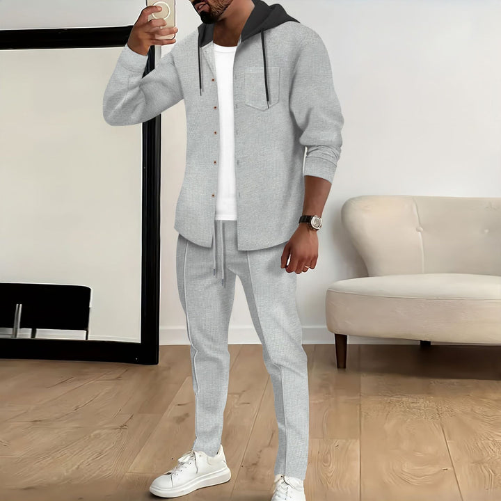 Men's structured overshirt with hood and matching relaxed pants Mune Fashion