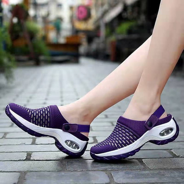 Women's Breathable Mesh Sports Clog with Adjustable Heel Strap and Air Cushion Mune Fashion