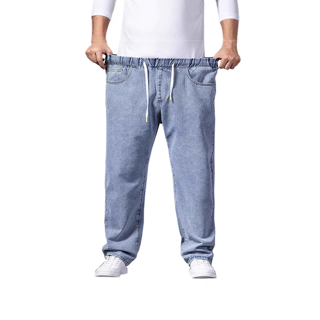 Men's adjustable waist Denim Jogging Pants with elastic waistband and drawstring Mune Fashion