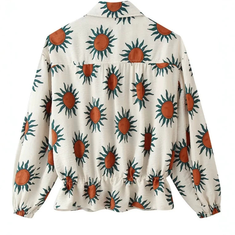 Women Short Blouson made of Artificial Leather with Double-Breasted Button Placket and Shoulder Cape Mune Fashion