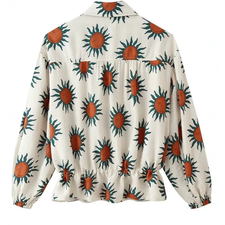 Women Short Blouson made of Artificial Leather with Double-Breasted Button Placket and Shoulder Cape Mune Fashion