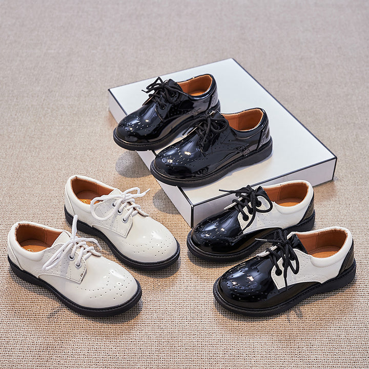 Women's Classic Patent Leather Shoes with Perforated Details Mune Fashion