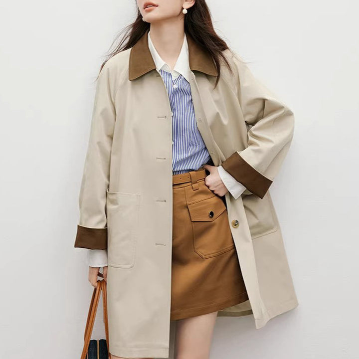 Women's Fashionable Transitional Jacket with Contrasting Sleeves Mune Fashion