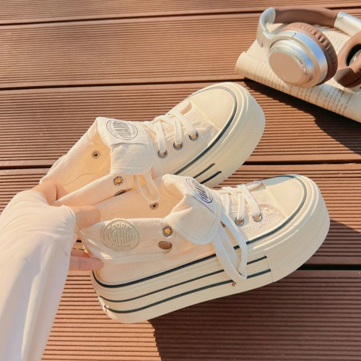 Women Chunky Sneakers with High Platform and Fashionable Lacing System Mune Fashion