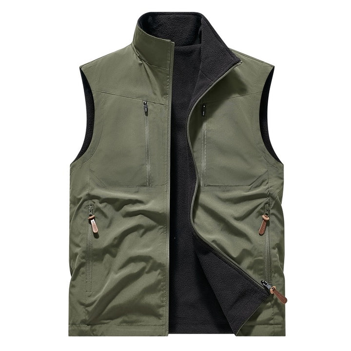 Men's Windproof Softshell Vest with Fleece Lining & Multifunctional Pockets Mune Fashion