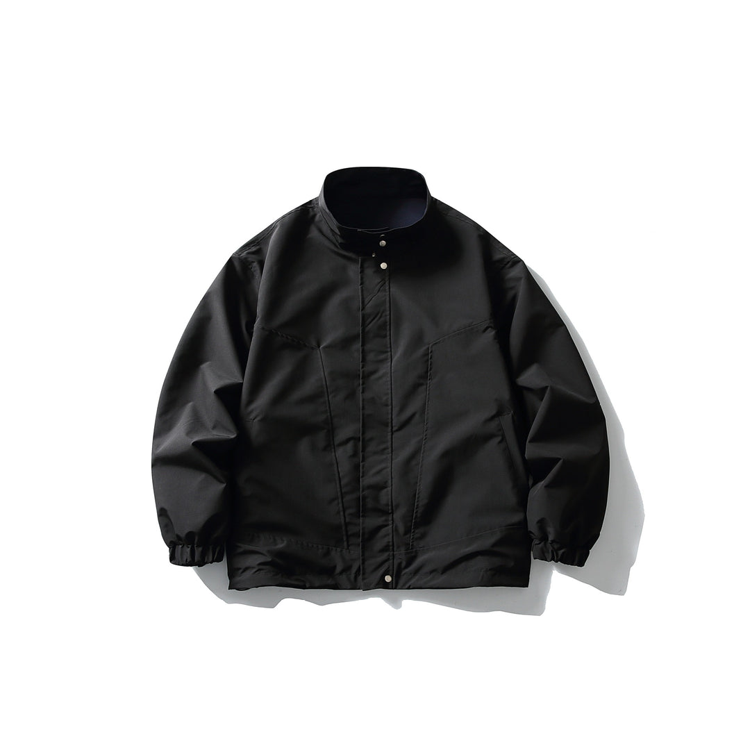 Unisex Lightweight wind and water-repellent oversized boxy jacket with stand-up collar and elastic hem Mune Fashion
