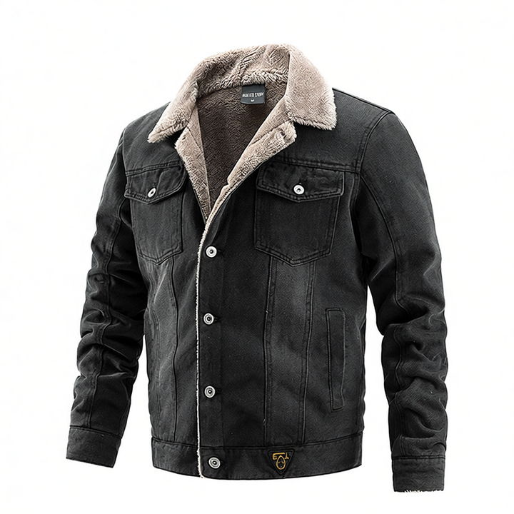 Men's transitional jacket with attached fur collar Mune Fashion