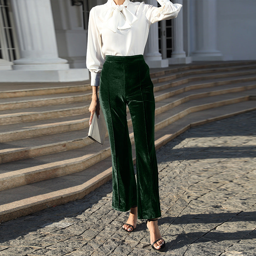 Ladies Elegant and Comfortable Velour Pants Mune Fashion