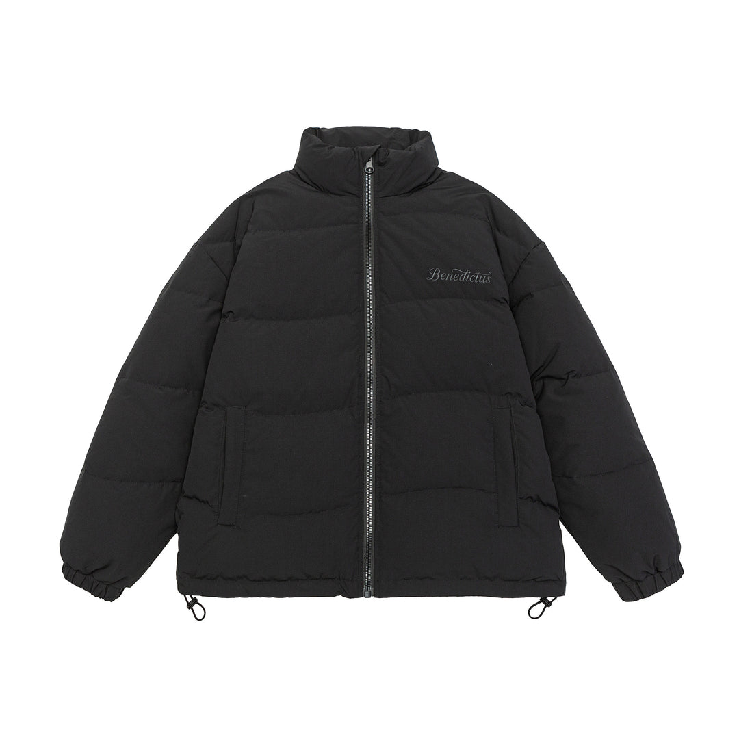 Women's Boxy Quilted Puffer Jacket with High Stand Collar, Drawstring and Elastic Cuffs Mune Fashion