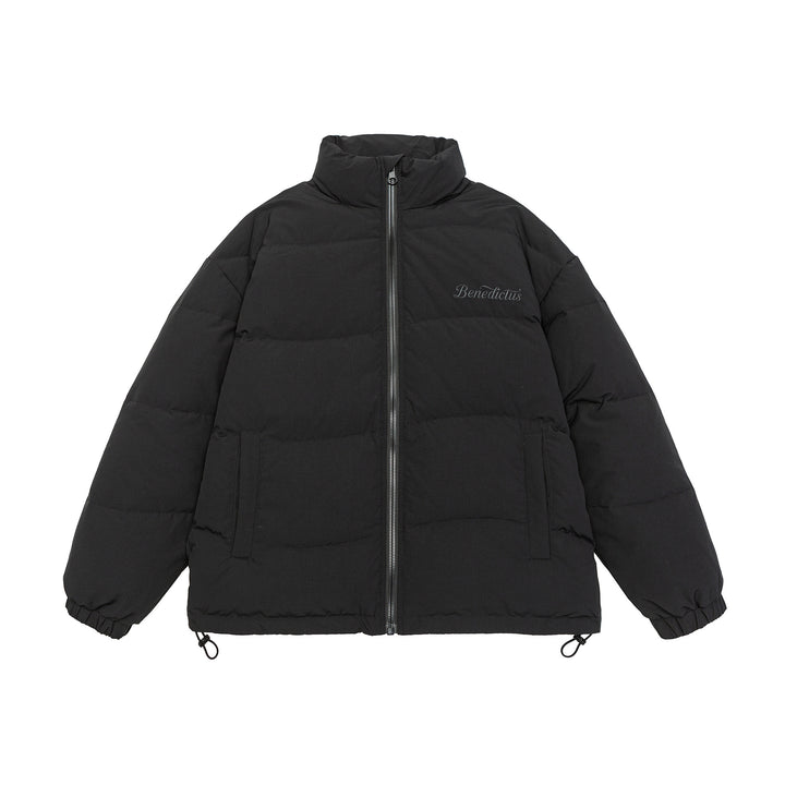 Women's Boxy Quilted Puffer Jacket with High Stand Collar, Drawstring and Elastic Cuffs Mune Fashion