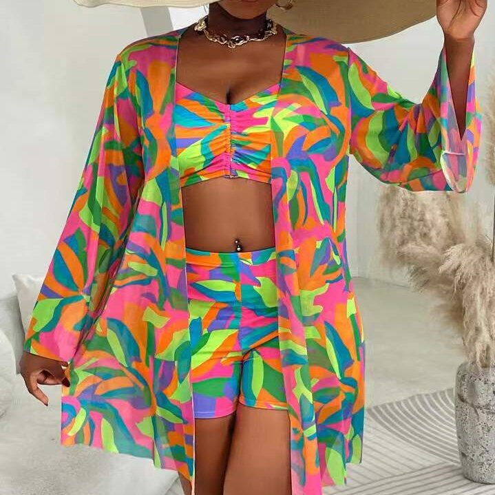 Women's bathing set with transparent kimono and casual top Mune Fashion