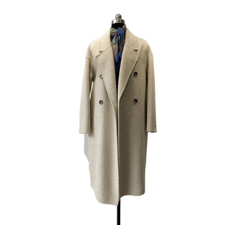 Women's Oversized Double-Breasted Wool Blend Coat Mune Fashion