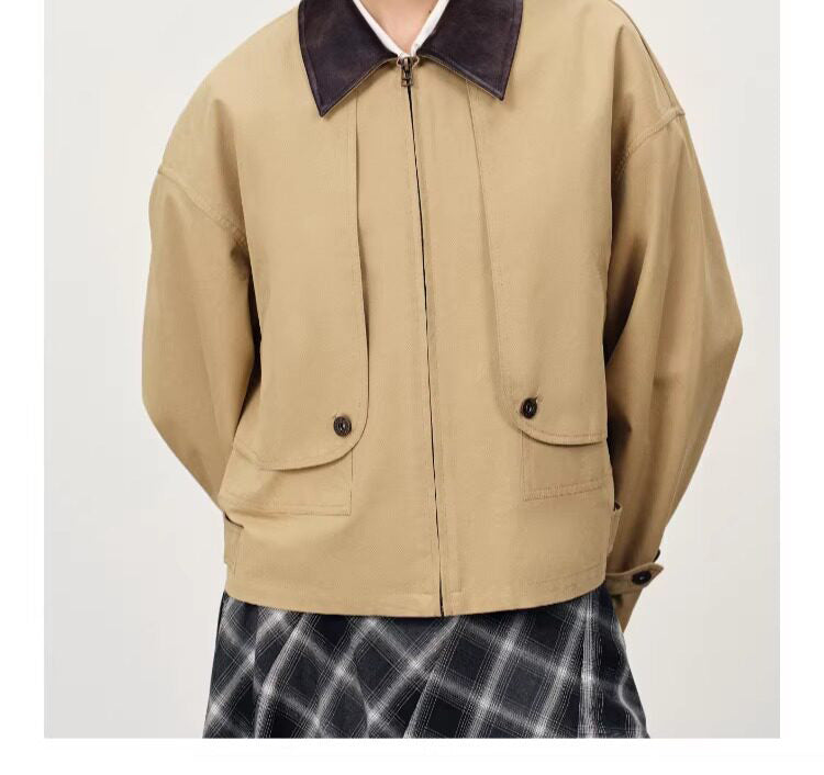 Women's Casual and Fashionable Transition Jacket with Contrasting Collar Mune Fashion
