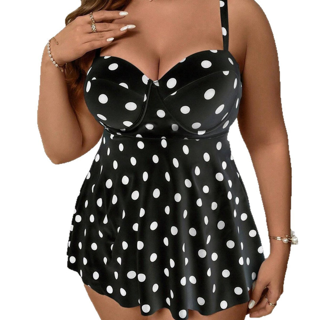 Women's tankini with form-fitting skirt and polka dots Mune Fashion