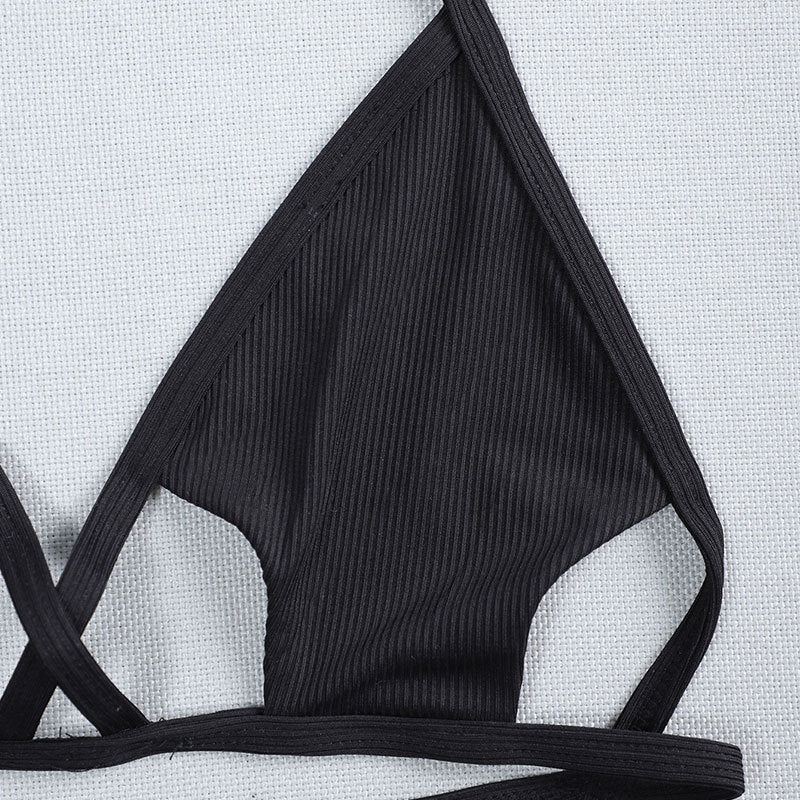 Women's Triangle Bikini with Unique Cross Details Mune Fashion