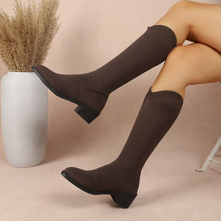 Women's High Boots with Elegant Block Heel Mune Fashion