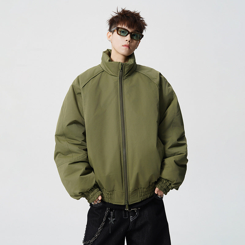 Men's Oversized Windbreaker with Stand Collar and Elastic Cuffs Mune Fashion
