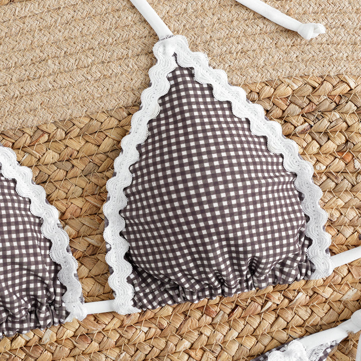 Women’s bikini set with embellished triangle top and adjustable bottom Mune Fashion