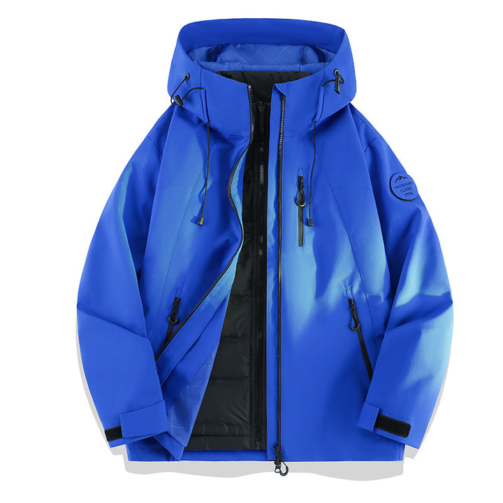 Women Lightweight Waterproof Hooded Jacket with Teddy Charm and Concealed Zipper Pockets Mune Fashion
