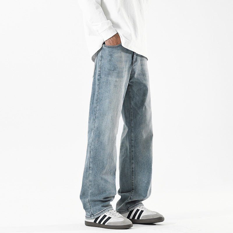 Men's baggy jeans in wide-leg relaxed fit with vintage wash Mune Fashion