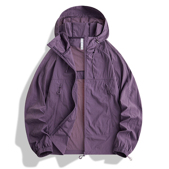 Men's Ultralight Hooded Wind Jacket with Pack Function, Mesh Lining & Zipper Pockets Mune Fashion