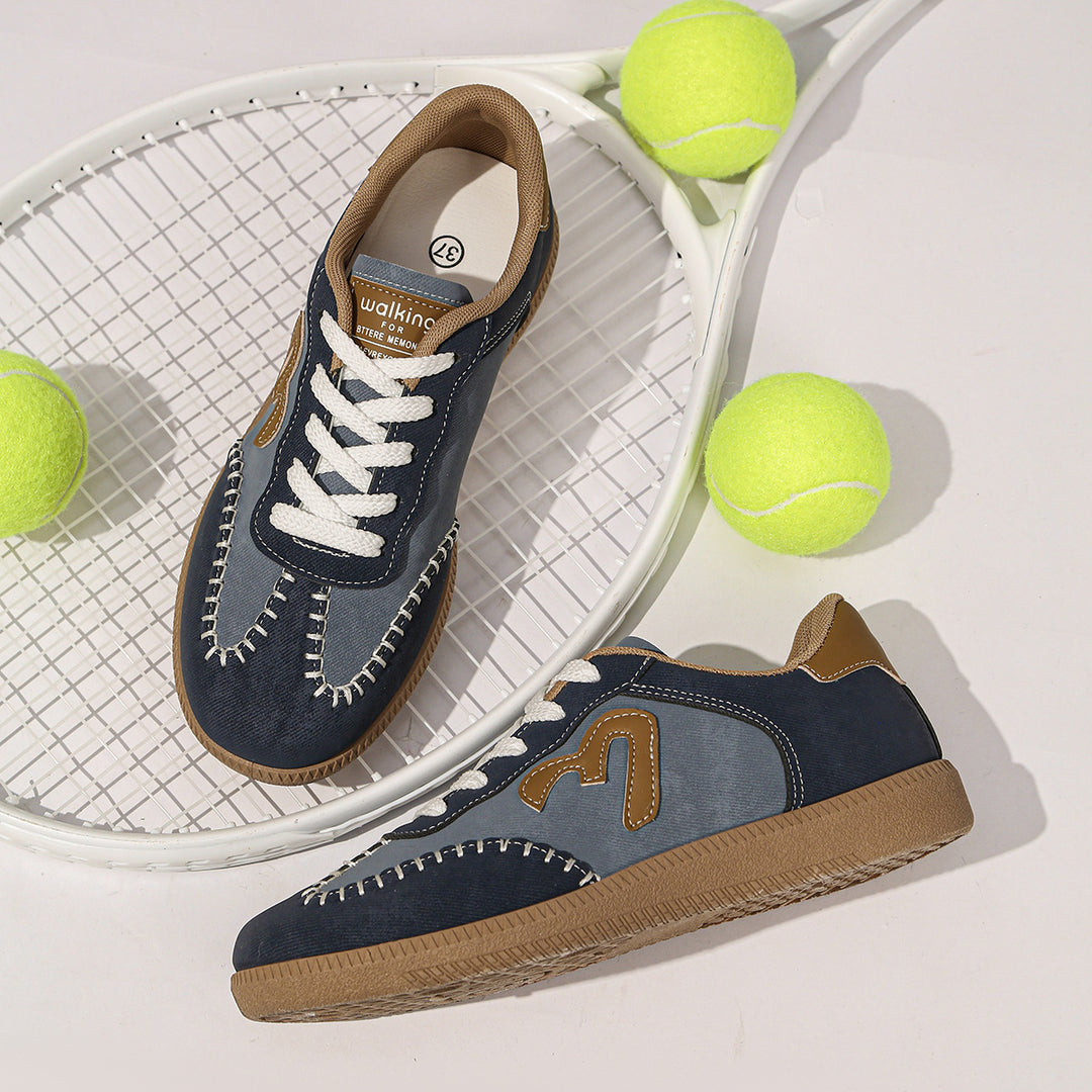 Damen Retro-Sneaker mit Gumsohle und gepolsterter Innensohle Mune Fashion