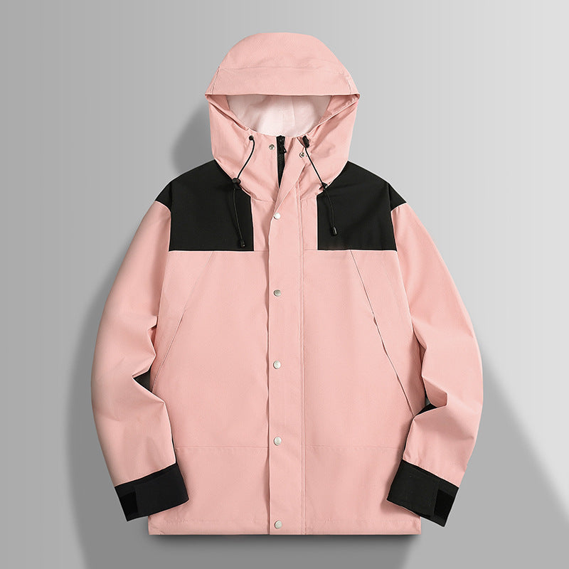 Men's Waterproof Softshell Jacket with Hood, Adjustable Cuffs, and Concealed Snap Button Placket Mune Fashion