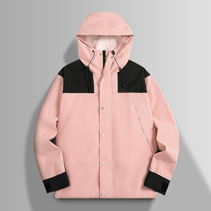 Men's Waterproof Softshell Jacket with Hood, Adjustable Cuffs, and Concealed Snap Button Placket Mune Fashion