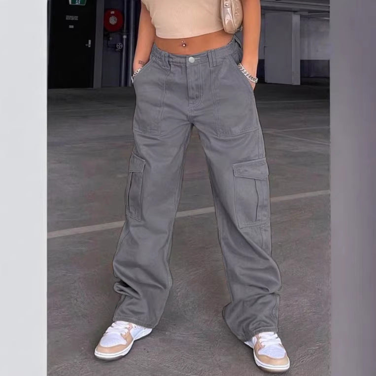 Women’s cargo pants with wide leg, high waist and utility pockets Mune Fashion