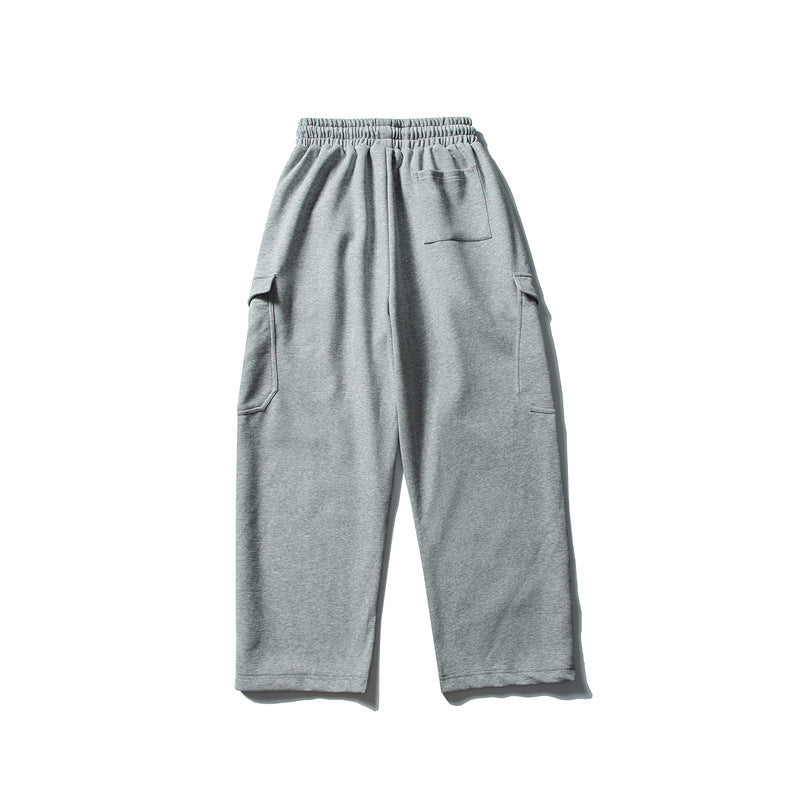 Men's Relaxed Fleece Cargo Pants with Elastic Drawstring and Utility Pockets Mune Fashion