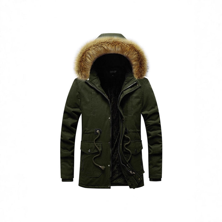 Men's winter parka with faux fur hood and teddy lining Mune Fashion