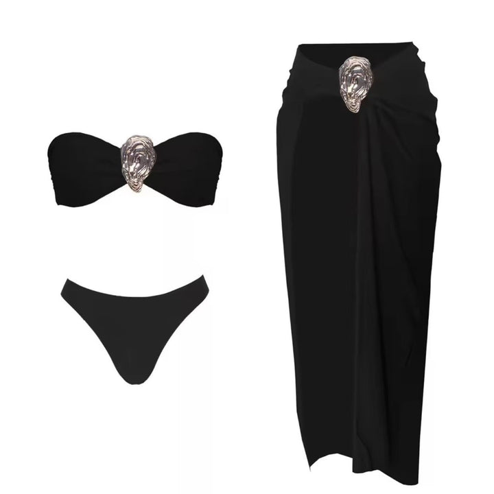 Women elegant bikini set with wrap skirt Mune Fashion