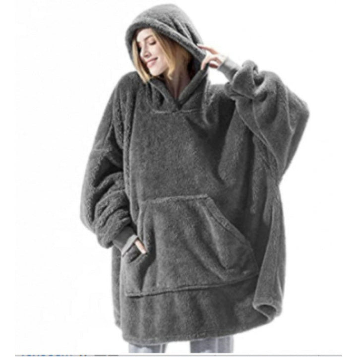 Women's Oversized Fleece Hoodie with Kangaroo Pocket and Hood Mune
