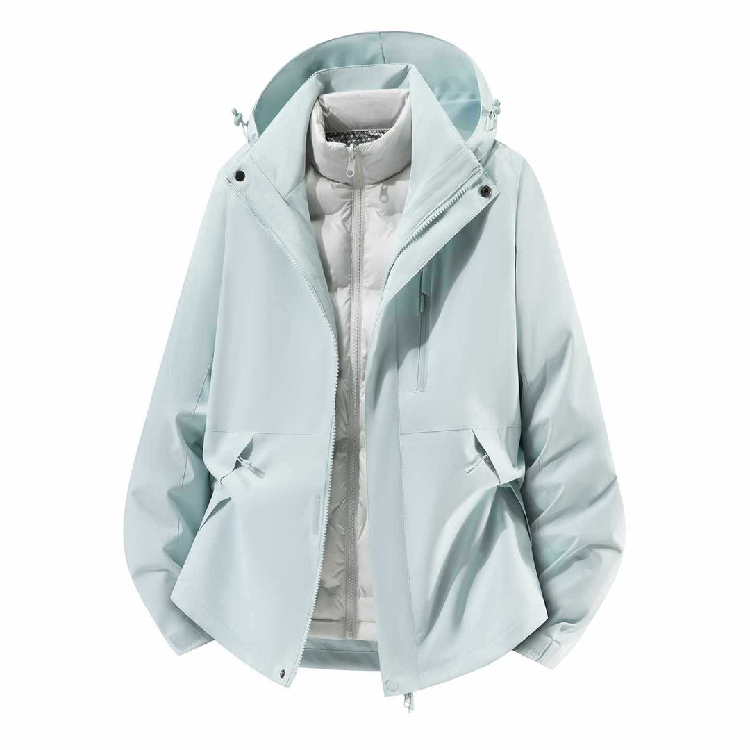 Men's Waterproof Three-Piece Winter Jacket with Removable Down Inner Jacket and Hood Mune Fashion